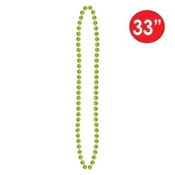 Party Bead Necklaces - Small Round Light Green (12 Per Package) -Bulk Party Supplies Shop 50570 LG i5