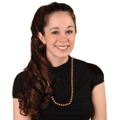 Party Bead Necklaces - Small Round Orange (12 Per Package) -Bulk Party Supplies Shop 50570 O i2