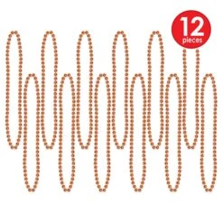 Party Bead Necklaces - Small Round Orange (12 Per Package) -Bulk Party Supplies Shop 50570 O i4