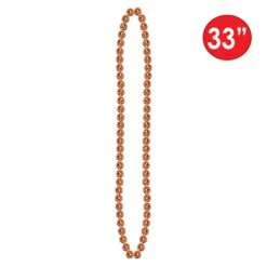 Party Bead Necklaces - Small Round Orange (12 Per Package) -Bulk Party Supplies Shop 50570 O i5