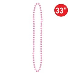 Party Bead Necklaces - Small Round Pink (12 Per Package) -Bulk Party Supplies Shop 50570 P i5