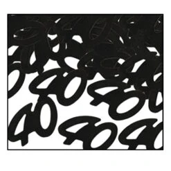 Confetti 40th Birthday Party Silhouettes Black (0.5 Oz Per Package)