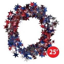 Gleam 'N Flex Star Party Garland - Red - Silver - Blue - Wire Garland 11 Gleam 'N Flex Star Party Garland - Red - Silver - Blue - Wire Garland -Bulk Party Supplies Shop 50651 RSB i5