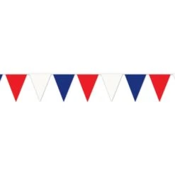 120 Ft.- Red - White & Blue Party Pennant Banner