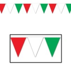 120 Ft. Red - White & Green Party Pennant Banner