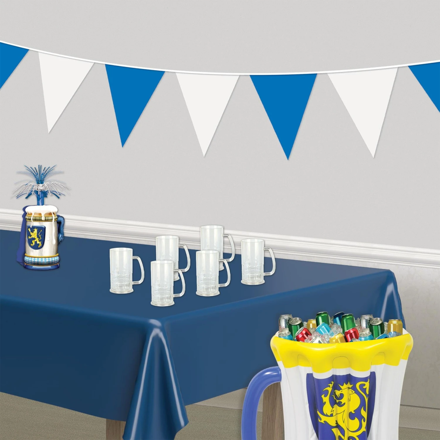 Oktoberfest Blue & White Pennant Banner 2 Oktoberfest Blue & White Pennant Banner - Image 2