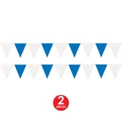 Oktoberfest Blue & White Pennant Banner 15 Oktoberfest Blue & White Pennant Banner -Bulk Party Supplies Shop 50702 BW i7 1