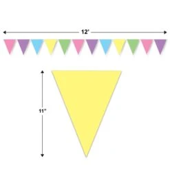 Pastel Party Pennant Banner 9 Pastel Party Pennant Banner -Bulk Party Supplies Shop 50707 PSTL i5
