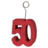 Glittered 50th Birthday Party Photo/Balloon Holder - Red