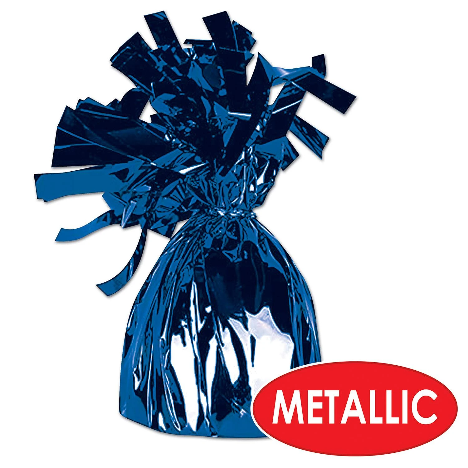 Metallic Wrapped Party Balloon Weight - Blue 3 Metallic Wrapped Party Balloon Weight - Blue - Image 3