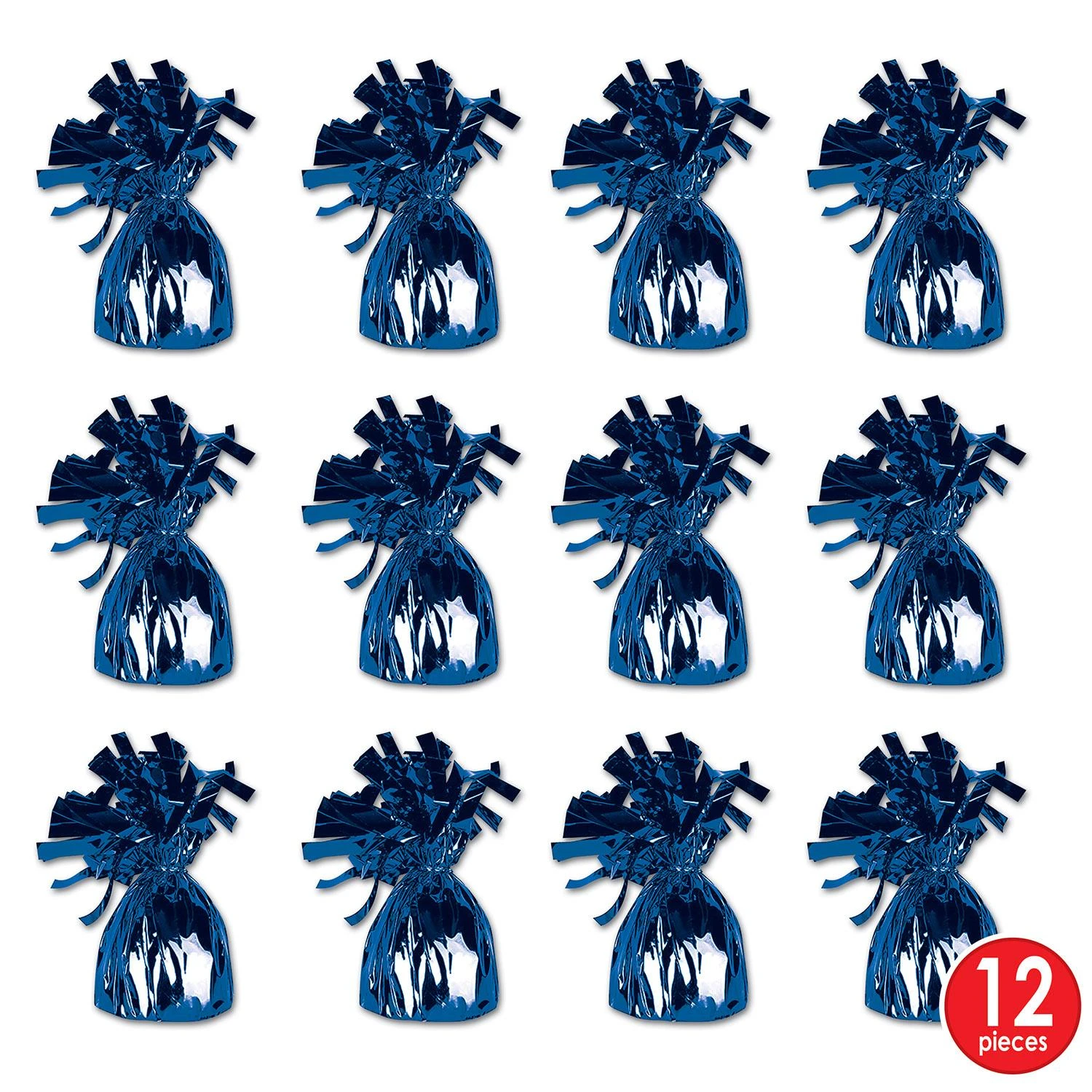Metallic Wrapped Party Balloon Weight - Blue 4 Metallic Wrapped Party Balloon Weight - Blue - Image 4