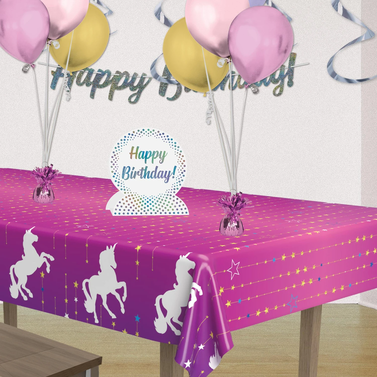 Metallic Wrapped Party Balloon Weight - Pink 2 Metallic Wrapped Party Balloon Weight - Pink - Image 2