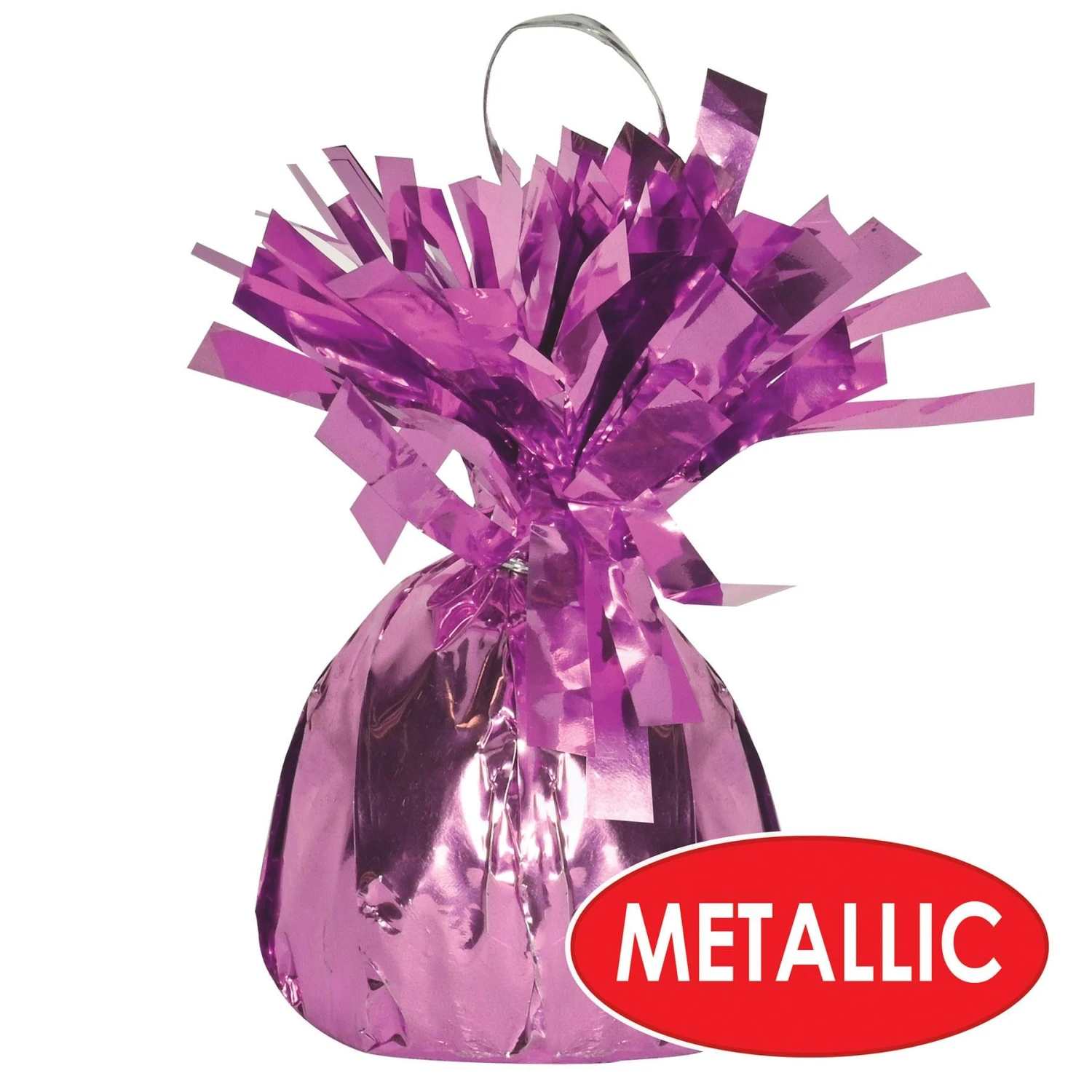 Metallic Wrapped Party Balloon Weight - Pink 3 Metallic Wrapped Party Balloon Weight - Pink - Image 3