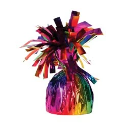 Rainbow Metallic Wrapped Balloon Weight (Case Of 12)
