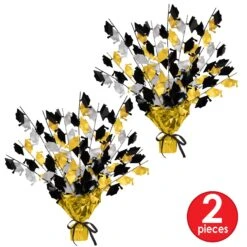 Graduate Cap Graduation Party Gleam 'N Burst Centerpiece - Black - Gold - Silver -Bulk Party Supplies Shop 50807 BKGDS i7 1