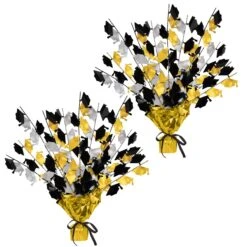 Graduate Cap Graduation Party Gleam 'N Burst Centerpiece - Black - Gold - Silver -Bulk Party Supplies Shop 50807 BKGDS i7