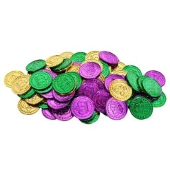 Mardi Gras Plastic Coins (100 Per Package)