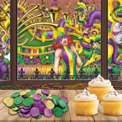 Mardi Gras Plastic Coins (100 Per Package) 8 Mardi Gras Plastic Coins (100 Per Package) -Bulk Party Supplies Shop 50857 GGP i2