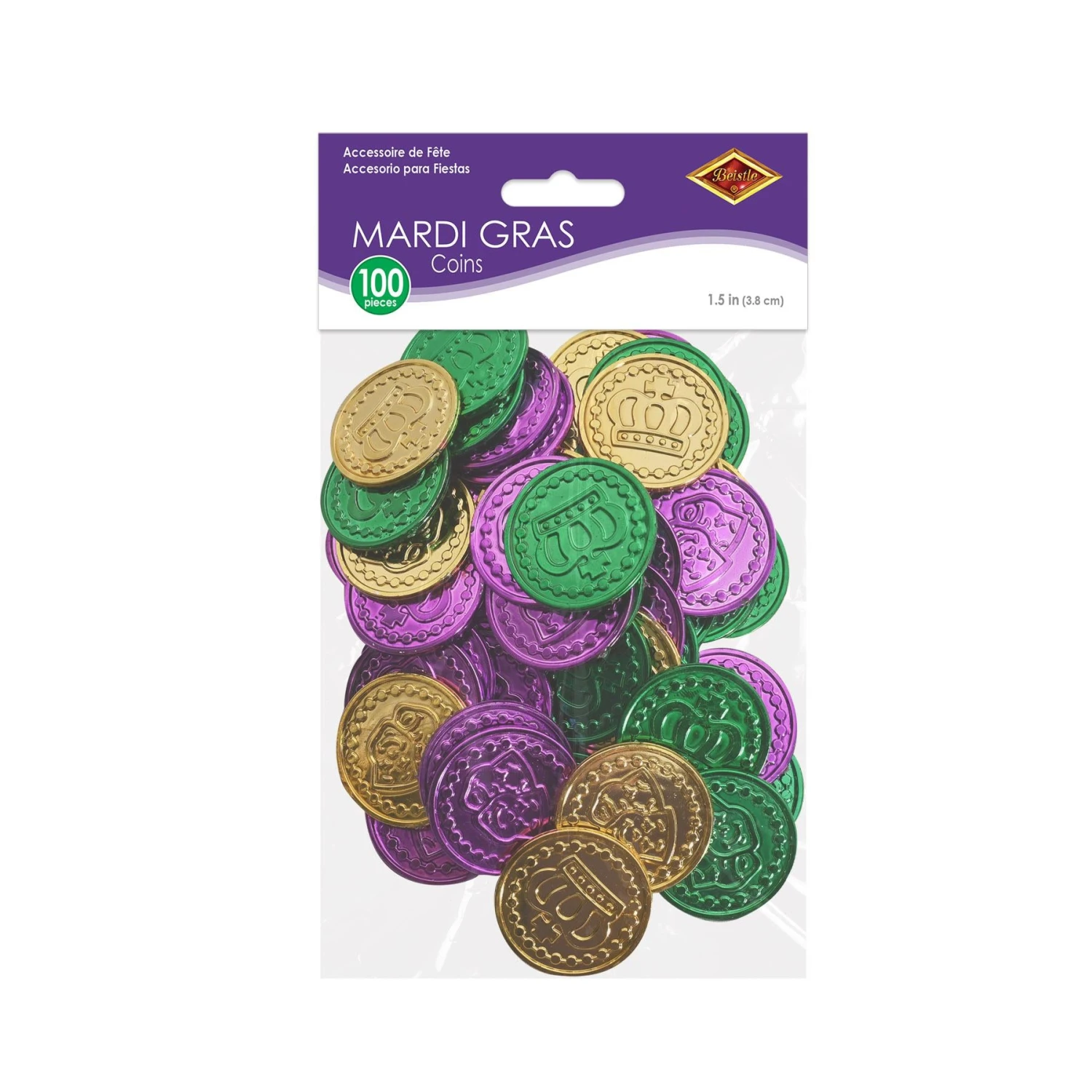 Mardi Gras Plastic Coins (100 Per Package) 4 Mardi Gras Plastic Coins (100 Per Package) - Image 4