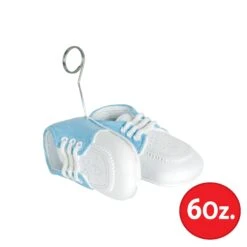 Baby Shoes Photo/Balloon Holder - White With Lt Blue Upper 5 Baby Shoes Photo/Balloon Holder - White With Lt Blue Upper -Bulk Party Supplies Shop 50947 LB i5