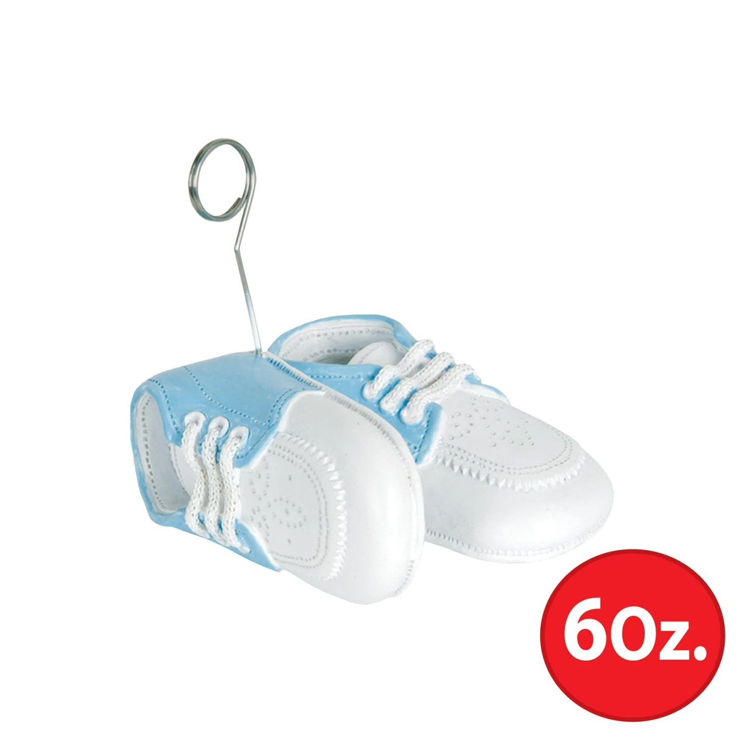 Baby Shoes Photo/Balloon Holder - White With Lt Blue Upper 3 Baby Shoes Photo/Balloon Holder - White With Lt Blue Upper - Image 3