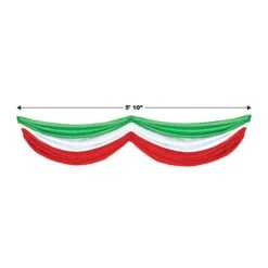 Fiesta Red, White & Green Fabric Bunting -Bulk Party Supplies Shop 50948 RWG i5