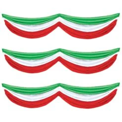 Fiesta Red, White & Green Fabric Bunting -Bulk Party Supplies Shop 50948 RWG i7