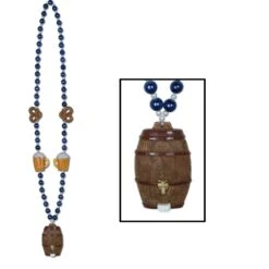 Oktoberfest Bead Necklaces With Keg Medallion