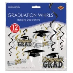 Graduation Party Whirls (12 Per Package) -Bulk Party Supplies Shop 52118 i3 f265c100 ae38 4aff 975c bf4653717e42