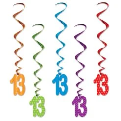 13th Birthday Party Whirls (5 Per Package)