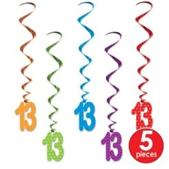 13th Birthday Party Whirls (5 Per Package) 8 13th Birthday Party Whirls (5 Per Package) -Bulk Party Supplies Shop 52138 13 i4