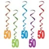 50th Birthday Party Whirls - Multicolor With Design (5 Per Package) -Bulk Party Supplies Shop 52138 50