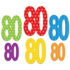 80th Birthday Party Cutouts (6 Per Package)