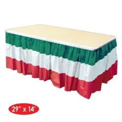 Fiesta Red, White & Green Table Skirt -Bulk Party Supplies Shop 52170 RWG i5