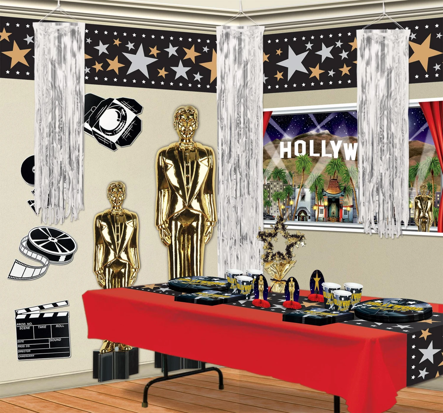 Mardi Gras 1-Ply Mini Gleam 'N Columns Silver (3 Per Package) 2 Mardi Gras 1-Ply Mini Gleam 'N Columns Silver (3 Per Package) - Image 2