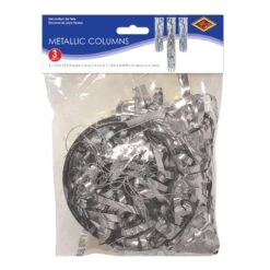 Mardi Gras 1-Ply Mini Gleam 'N Columns Silver (3 Per Package) 8 Mardi Gras 1-Ply Mini Gleam 'N Columns Silver (3 Per Package) -Bulk Party Supplies Shop 53305 S i3