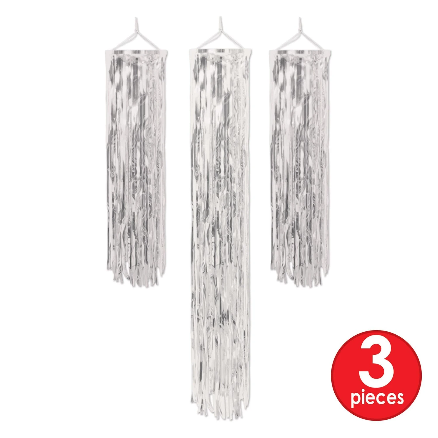 Mardi Gras 1-Ply Mini Gleam 'N Columns Silver (3 Per Package) 5 Mardi Gras 1-Ply Mini Gleam 'N Columns Silver (3 Per Package) - Image 5