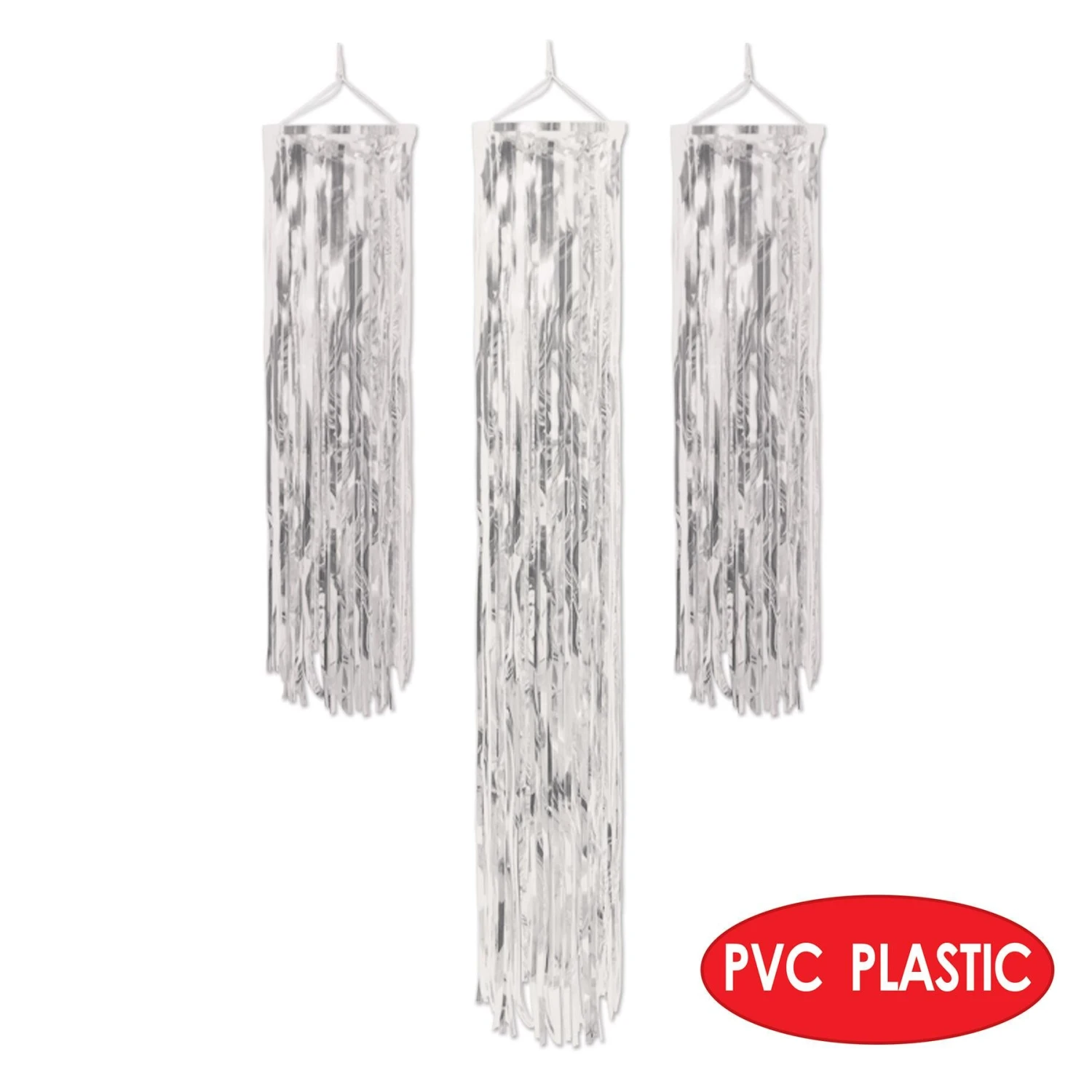 Mardi Gras 1-Ply Mini Gleam 'N Columns Silver (3 Per Package) 4 Mardi Gras 1-Ply Mini Gleam 'N Columns Silver (3 Per Package) - Image 4