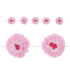 Tissue Flower Garland - Pink & White