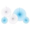 Accordion Paper Fans - Assorted Light Blue & White (5 Per Package) -Bulk Party Supplies Shop 53324