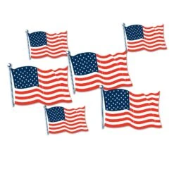American Flag Party Cutouts (6 Per Package)