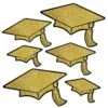 Glittered Foil Grad Cap Graduation Party Cutouts (6 Per Package) -Bulk Party Supplies Shop 53351 BKGD