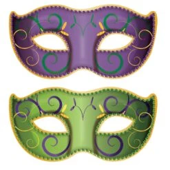 Jumbo Mardi Gras Mask Cutouts (2 Per Package)