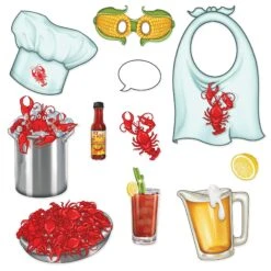 Mardi Gras Crawfish Photo Fun Signs (11 Per Package)