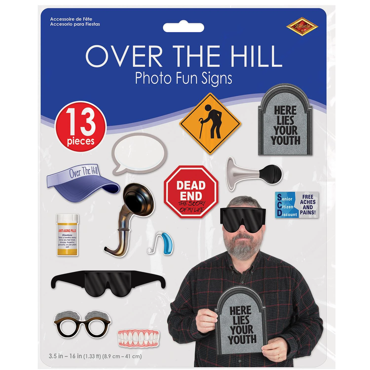 Over The Hill Birthday Photo Fun Signs (13 Per Package) 3 Over The Hill Birthday Photo Fun Signs (13 Per Package) - Image 3