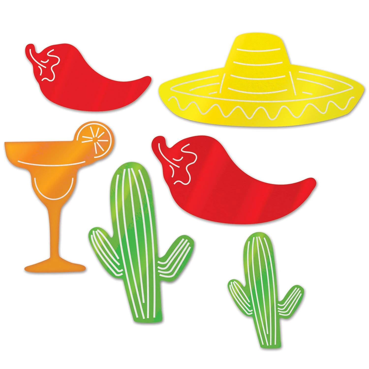 Foil Fiesta Silhouettes (6 Per Package) 1 Foil Fiesta Silhouettes (6 Per Package)