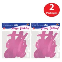 Foil Happy Birthday Party Streamer Cerise -Bulk Party Supplies Shop 53385 C i3 1