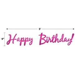 Foil Happy Birthday Party Streamer Cerise -Bulk Party Supplies Shop 53385 C i5
