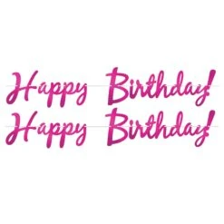 Foil Happy Birthday Party Streamer Cerise -Bulk Party Supplies Shop 53385 C i7