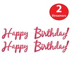 Foil Happy Birthday Party Streamer Red -Bulk Party Supplies Shop 53385 R i7 1